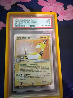 2003 Ampharos ex dragon holo pokemon cards psa 9 - Image 1