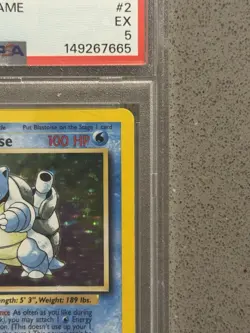 Pokemon Blastoise Base Set Holo Card 2/102 Rare Psa Graded - Image 3