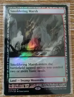 Mtg Smoldering Marsh Zendikar Expeditions Foil NM - Image 1