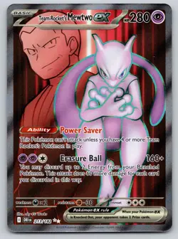 Team Rocket's Mewtwo ex 213/182 Holo Ultra Rare Destined Rivals Pokemon NM - Image 1