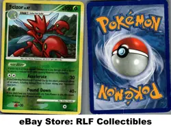 2008 Pokemon, D&P Stormfront, #25/100 Scizor, Reverse Holo Rare - Image 1