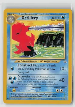 Octillery #34/64 Neo Revelation Uncommon Pokemon TCG MP - Image 1