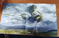 Custom Fantasy Card Playmat - Water Goddess Aquarius Style - MTG YuGiOh Pokemon - Image 1