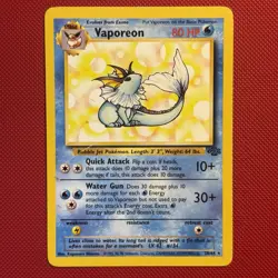 Pokemon Vintage Non-Holo Rare Vaporeon 28/64 Jungle WotC 1999 - Image 1