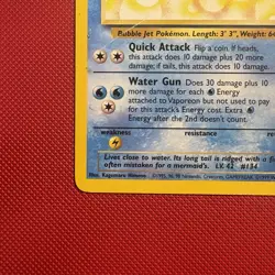 Pokemon Vintage Non-Holo Rare Vaporeon 28/64 Jungle WotC 1999 - Image 5