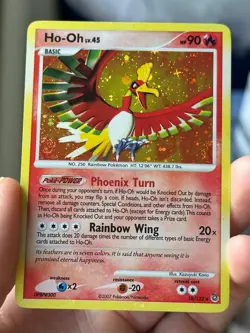 HO-OH 10/132 Secret Wonders DOUBLE HOLO SWIRL + BLEED Pokemon TCG card NM - Image 3