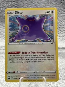 Pokemon TCG Crown Zenith Ditto 107/159 Rare Holo - Image 1