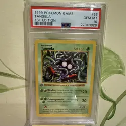 1999 Pokemon Game Tangela #66/102 1st Edition Base Set PSA 10 GEM MINT - Image 1