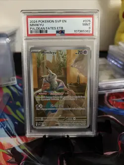 Pokemon 2024 15 SVP En Promo Paldean Fates ETB MIMIKYU #075 PSA 9 Mint RARE - Image 1