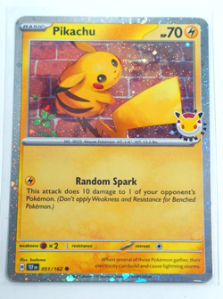 Pikachu 051/162 Cosmos Holo Pokemon Day 2026 Stamped Promo NM w SWIRL - Image 1