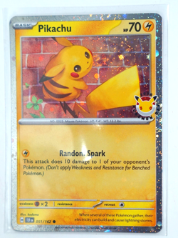 Pikachu 051/162 Cosmos Holo Pokemon Day 2026 Stamped Promo NM w SWIRL - Image 2