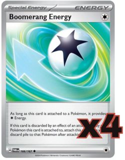 4x Boomerang Energy 166/167 x4 - Twilight Masquerade - Pokemon TCG - Playset - Image 1