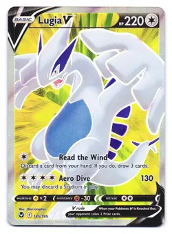 Lugia V 185/195 Ultra Rare Silver Tempest Pokemon NM - Image 1