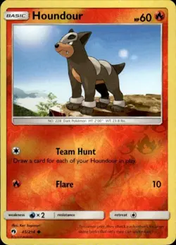 Pokemon Reverse Holo Houndour SM - Lost Thunder 45/214 LP - Image 1