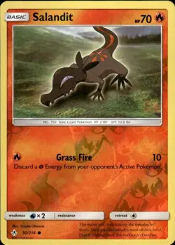 Pokemon Reverse Holo Salandit SM - Unbroken Bonds 30/214 LP - Image 1