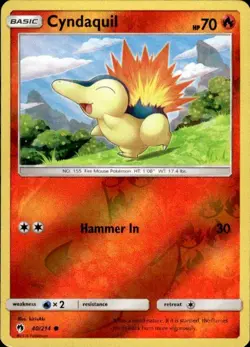 Pokemon Reverse Holo Cyndaquil (40) SM - Lost Thunder 40/214 LP - Image 1