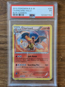 2012 Pokemon B&W PSA 1 Charizard Cosmos Holo #20 BCR POOR PR FRESH CASE - Image 1