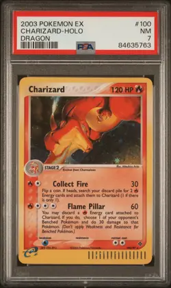 2003 Charizard #100 Charizard-Holo ex Dragon PSA 7 NM Pokemon Graded - Image 1