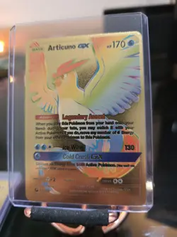 Articuno GX Fan Art Gold 171/168 Cold Crush Gx Pokemon Card - Image 2