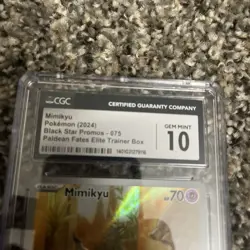 CGC 10 Gem Mint - Mimikyu 075 Pokemon TCG Paldean Promo Card - Image 3