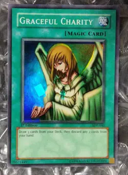 Yu-Gi-Oh! Graceful Charity Error Misprint Foil Shift 1st Edition Rare OCG Card - Image 4