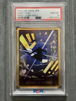 ONE PIECE Card PSA10 DON !! Card Roronoa Zoro gold frame The Best PRB-01 - Image 1