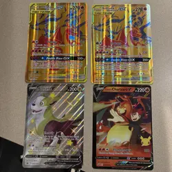 Pokemon TCG Reshiram Charizard GX Holo Promo Card Boltund V Lance’s Charzard V - Image 1