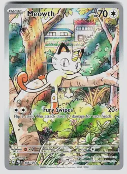 MEOWTH 106/094 ILLUSTRATION RARE PHANTASMAL FLAMES POKEMON NM/M - Image 1