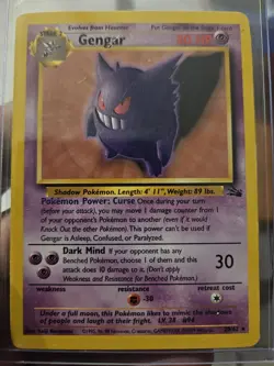 The Pokemon Company Gengar 20/62 Fossil Rare Regular 80 HP English 1999 Damage - Image 2