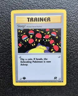 Pokemon TCG - 1st Edition Trainer SLEEP! 79/82 - Ultra Rare - Team Rocket *NM/LP - Image 1