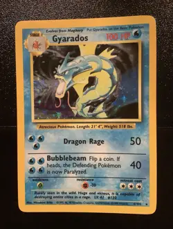 Pokemon Gyarados Holo Rare Base Set 6/102 WOTC Vintage 1999 - Image 1