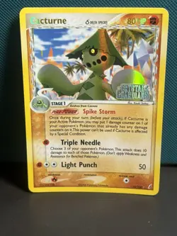Pokemon Cacturne 15/100 Crystal Guardians Reverse Holo Rare Delta Species - Image 4