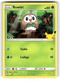 Rowlet NM 007/025 McDonald's 25th Anniversary Promos Pokemon Promo - Image 1