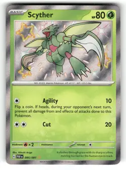 Scyther NM 095/091 Paldean Fates Pokemon Shiny Rare - Image 1