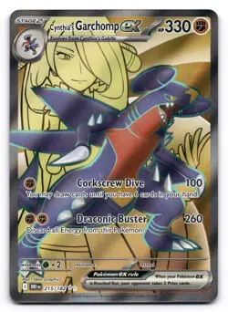 Cynthia's Garchomp ex NM 215/182 Sv10: Destined Rivals Pokemon TCG Holo - Image 1
