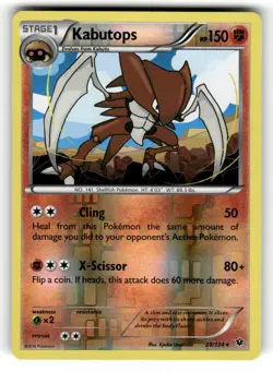 Kabutops NM 39/124 Reverse Holo Fates Collide Pokemon Rare - Image 1