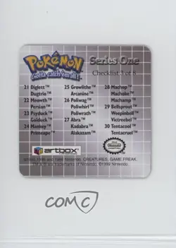 Tentacool Tentacruel Artbox Pokemon Action Flipz Series 1 #30 1999 - Image 2