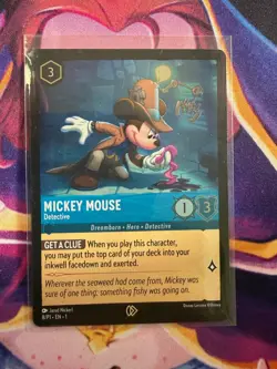 Disney Lorcana Mickey Mouse Detective League Promo Card 8/P1 Foil Holo NEW - Image 3
