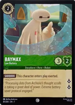 87/204 BAYMAX LOW BATTERY EN7 COMMON DISNEY LORCANA CARD - Image 1