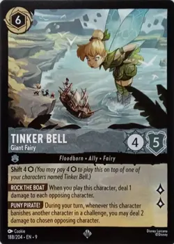 188/204 TINKER BELL GIANT FAIRY EN9 SUPER RARE DISNEY LORCANA CARD - Image 1