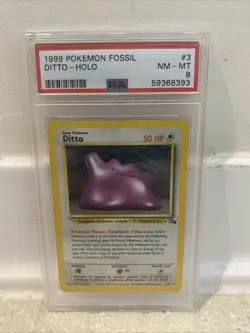 1999 POKEMON FOSSIL 3 DITTO-HOLO PSA 8 Nm-Mt Pokemon Card - Image 1