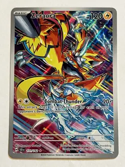 Pokemon Stellar Crown Zeraora #151/142 Illustration Rare Trading Card NM - Image 1