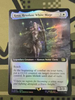 Mtg Tcg Card Rosa, Resolute White Mage Final Fantasy Rare Foil 431 - Image 1