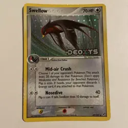 Pokemon TCG: Swellow 49/107 (2005) EX Deoxys • Reverse Holo Stamped Card LP - Image 1