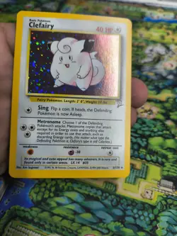 Pokemon TCG Clefairy Base Set 2 Holo Rare English 6/130 LP - Image 5