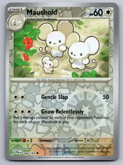 Maushold 168/193 Uncommon Paldea Evolved Pokemon Reverse Holo Near Mint - Image 1
