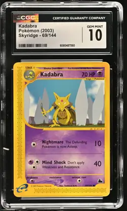 2003 Pokemon Skyridge Kadabra 69/144 CGC 10 #69/144 - Image 1
