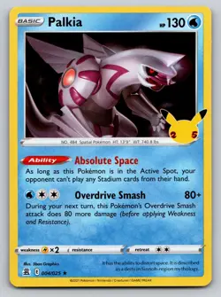 Palkia 004/025 Rare Celebrations Pokemon Holo Near Mint - Image 1
