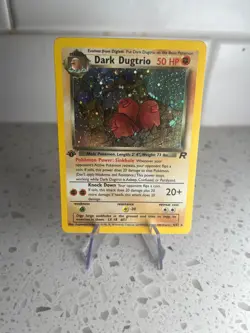 Dark Dugtrio 6/82 1st Edition Holo Team Rocket 2000 Pokemon MP - Image 1