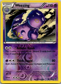 Weezing 28/124 Uncommon Fates Collide Pokemon Reverse Holo Near Mint - Image 1
